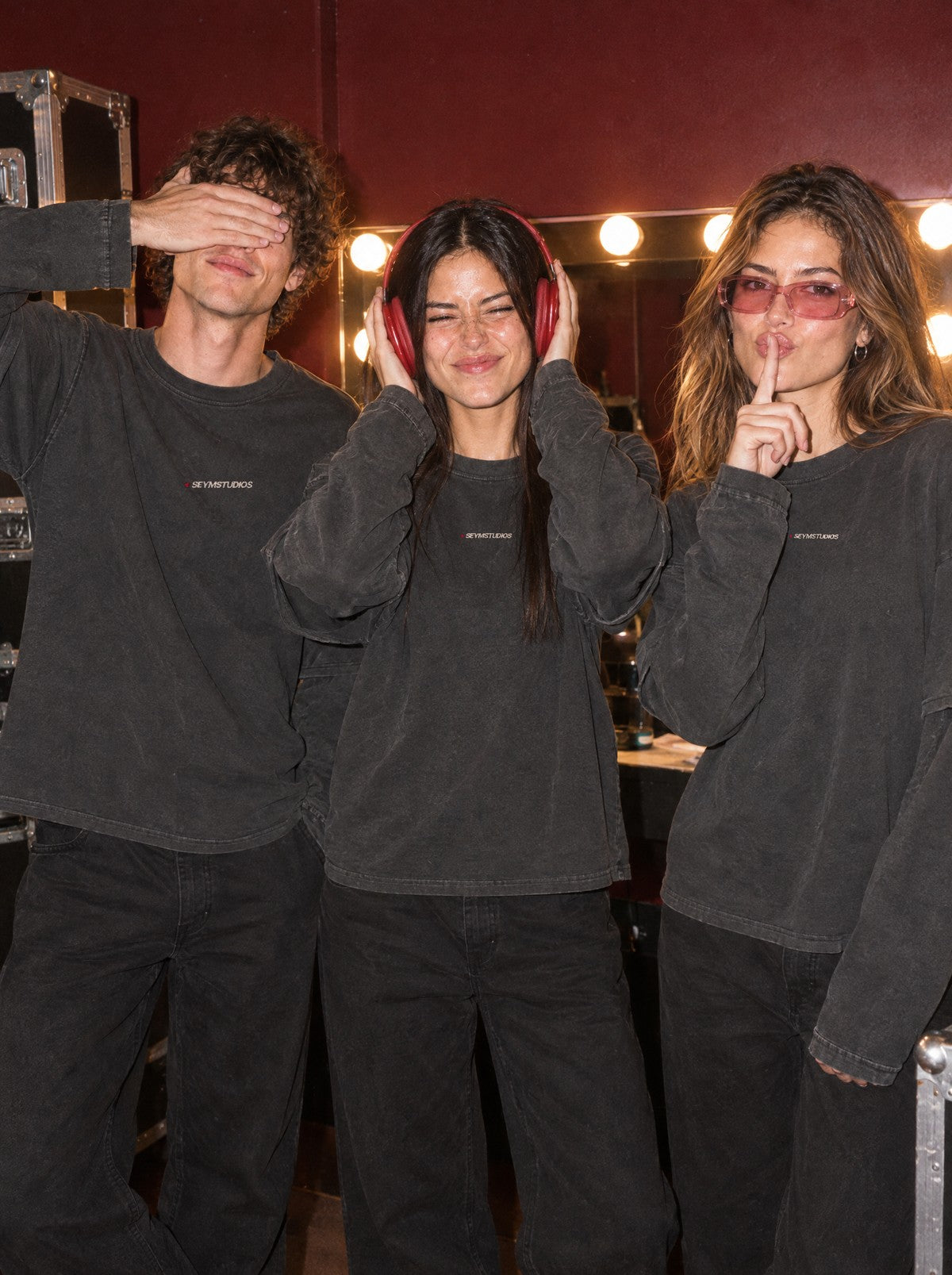 SEYM STUDIOS Drop 01: three friends backstage in the washed longsleeve